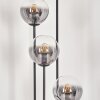Gastor Stehleuchte Glas 15 cm Holz dunkel, Schwarz, 4-flammig