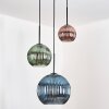 Koyoto Hängeleuchte Glas 15 cm, 20 cm, 25 cm Blau, Grün, Kupferfarben, 3-flammig