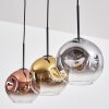 Ripoll Hängeleuchte Glas 20 cm Gold, Klar, Kupferfarben, Rauchfarben, 3-flammig