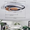 Rapoila Deckenleuchte LED Holzoptik, Schwarz, 1-flammig
