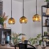 Koyoto Hängeleuchte Glas 15 cm Gold, Klar, 3-flammig