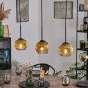 Koyoto Hängeleuchte Glas 15 cm Gold, Klar, 3-flammig