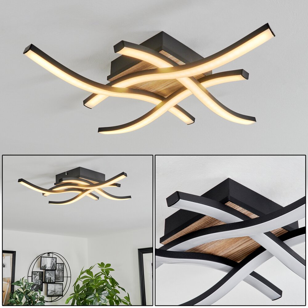 Letala Deckenleuchte LED Holzoptik, 4-flammig main product photo