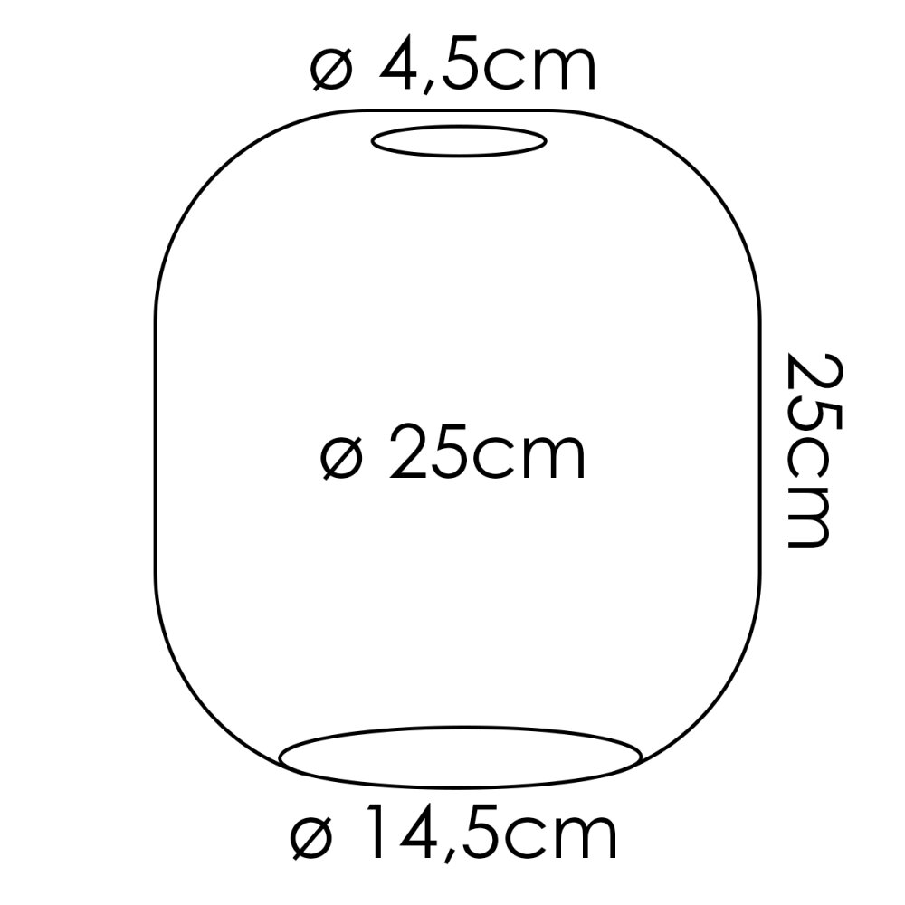 Lampenschirm aus Glas Lauden Ersatzglas 25 cm Klar, Rauchfarben