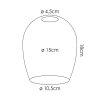 Glas-Lampenschirm Vevino Ersatzglas 15 cm Chrom, Rauchfarben