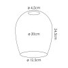 Vevino Ersatzglas 20 cm Klar, Rauchfarben