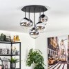 Gastor Deckenleuchte Glas 15 cm Chrom, Klar, Rauchfarben, 5-flammig