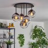 Gastor Deckenleuchte Glas 15 cm Chrom, Klar, Rauchfarben, 5-flammig