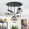 Gastor Deckenleuchte Glas 15 cm Chrom, Klar, Rauchfarben, 5-flammig