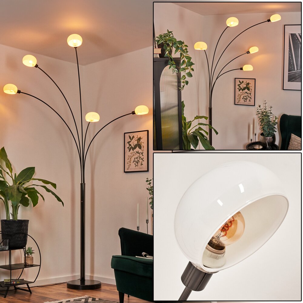 Nikkala Stehleuchte Chrom, Schwarz, 5-flammig main product photo
