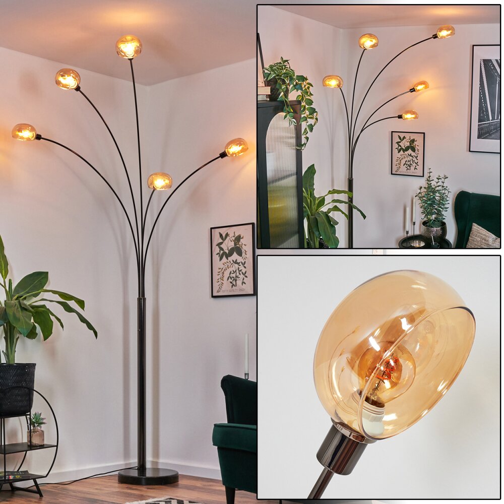 Nikkala Stehleuchte Chrom, Schwarz, 5-flammig main product photo