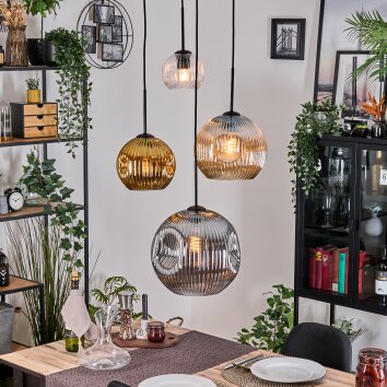 Ripoll Hängeleuchte Glas 15 cm, 20 cm, 25 cm, 30 cm Bernsteinfarben, Gold, Klar, Rauchfarben, 4-flammig Ripoll Hängeleuchte Glas 15 cm, 20 cm, 25 cm, 30 cm Bernsteinfarben, Gold, Klar, Rauchfarben, 4-flammig