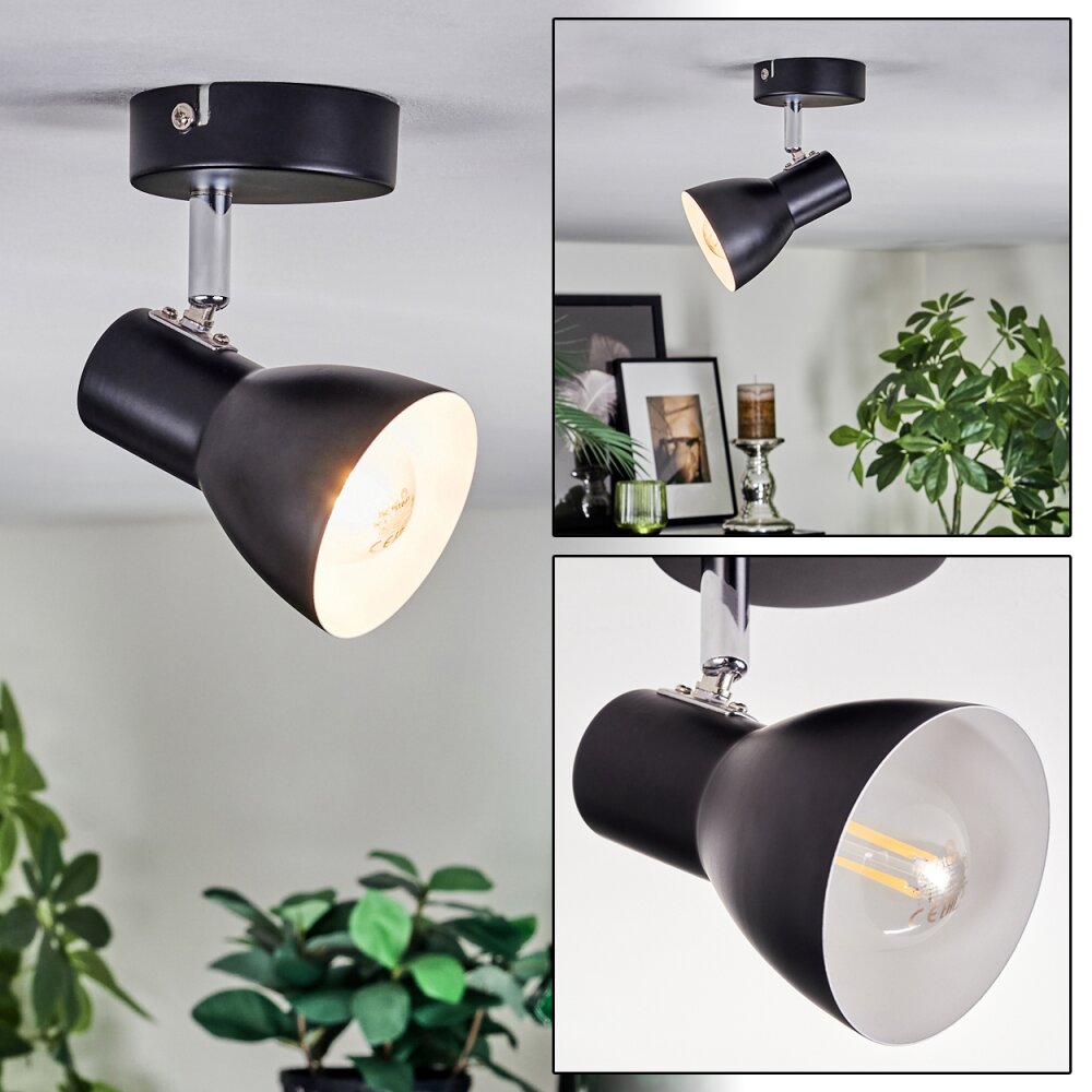 Farel Deckenleuchte Chrom, Schwarz, 1-flammig main product photo