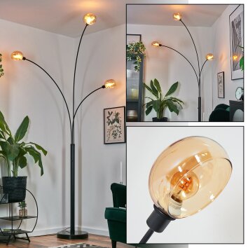 Nikkala Stehleuchte Schwarz, 3-flammig