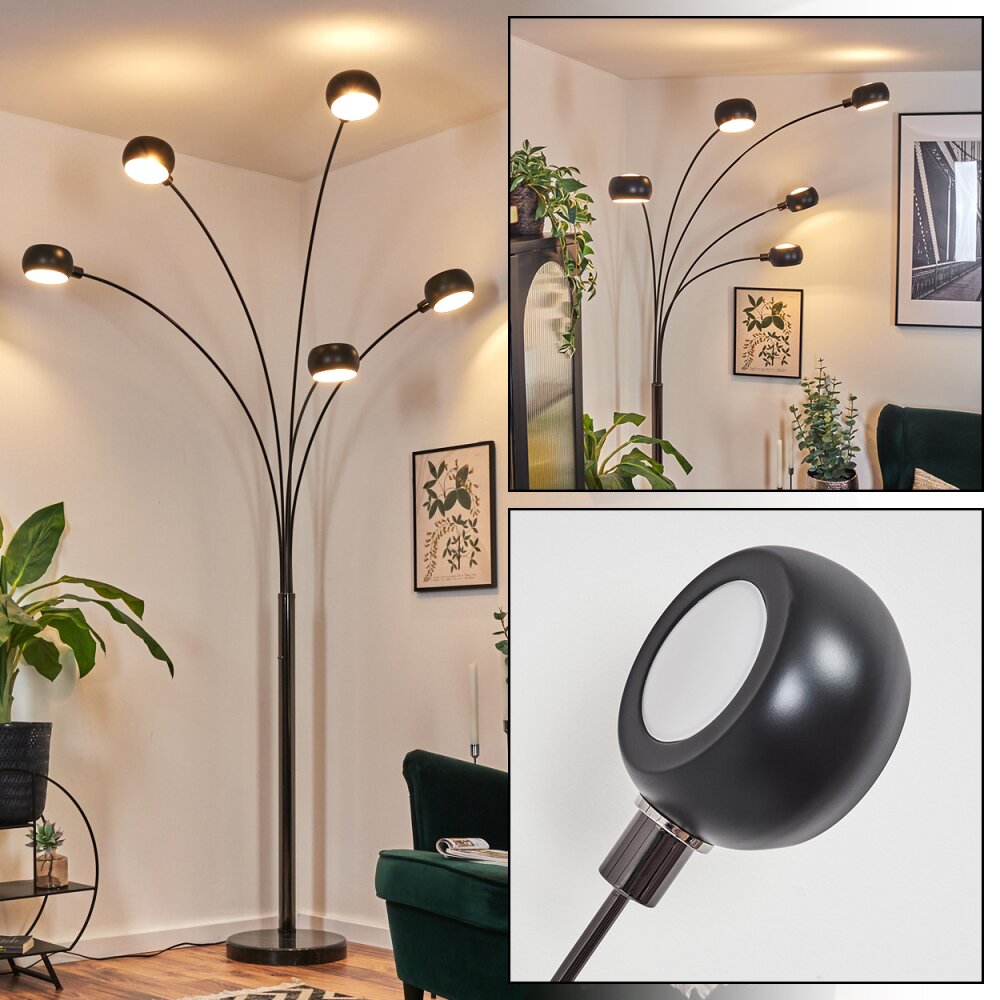 Nikkala Stehleuchte Chrom, Schwarz, 5-flammig main product photo