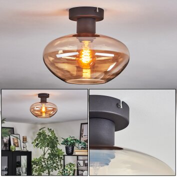Mertola Deckenleuchte Glas 25 cm Bernsteinfarben, 1-flammig