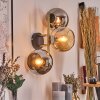 Koyoto Wandleuchte Glas 15 cm Gold, Schwarz, 3-flammig