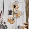 Koyoto Wandleuchte Glas 15 cm Gold, Schwarz, 3-flammig