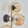 Koyoto Wandleuchte Glas 15 cm Gold, Schwarz, 3-flammig