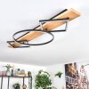 Pompu Deckenleuchte LED Holz hell, Schwarz, 2-flammig