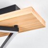 Pompu Deckenleuchte LED Holz hell, Schwarz, 2-flammig