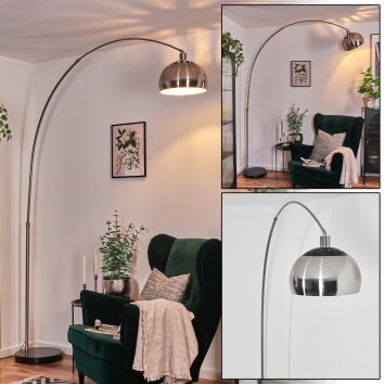 Baloca Stehleuchte 30 cm Nickel-Matt, Schwarz, 1-flammig