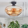 Mertola Deckenleuchte Glas 35 cm Bernsteinfarben, 1-flammig
