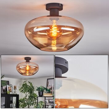 Mertola Deckenleuchte Glas 35 cm Bernsteinfarben, 1-flammig