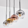 Koyoto Hängeleuchte Glas 15 cm Gold, Klar, Kupferfarben, Rauchfarben, 4-flammig