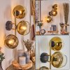 Koyoto Wandleuchte Glas 15 cm Gold, Schwarz, 3-flammig