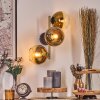 Koyoto Wandleuchte Glas 15 cm Gold, Schwarz, 3-flammig