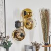 Koyoto Wandleuchte Glas 15 cm Gold, Schwarz, 3-flammig