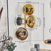 Koyoto Wandleuchte Glas 15 cm Gold, Schwarz, 3-flammig
