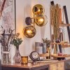 Koyoto Wandleuchte Glas 15 cm Gold, Schwarz, 3-flammig