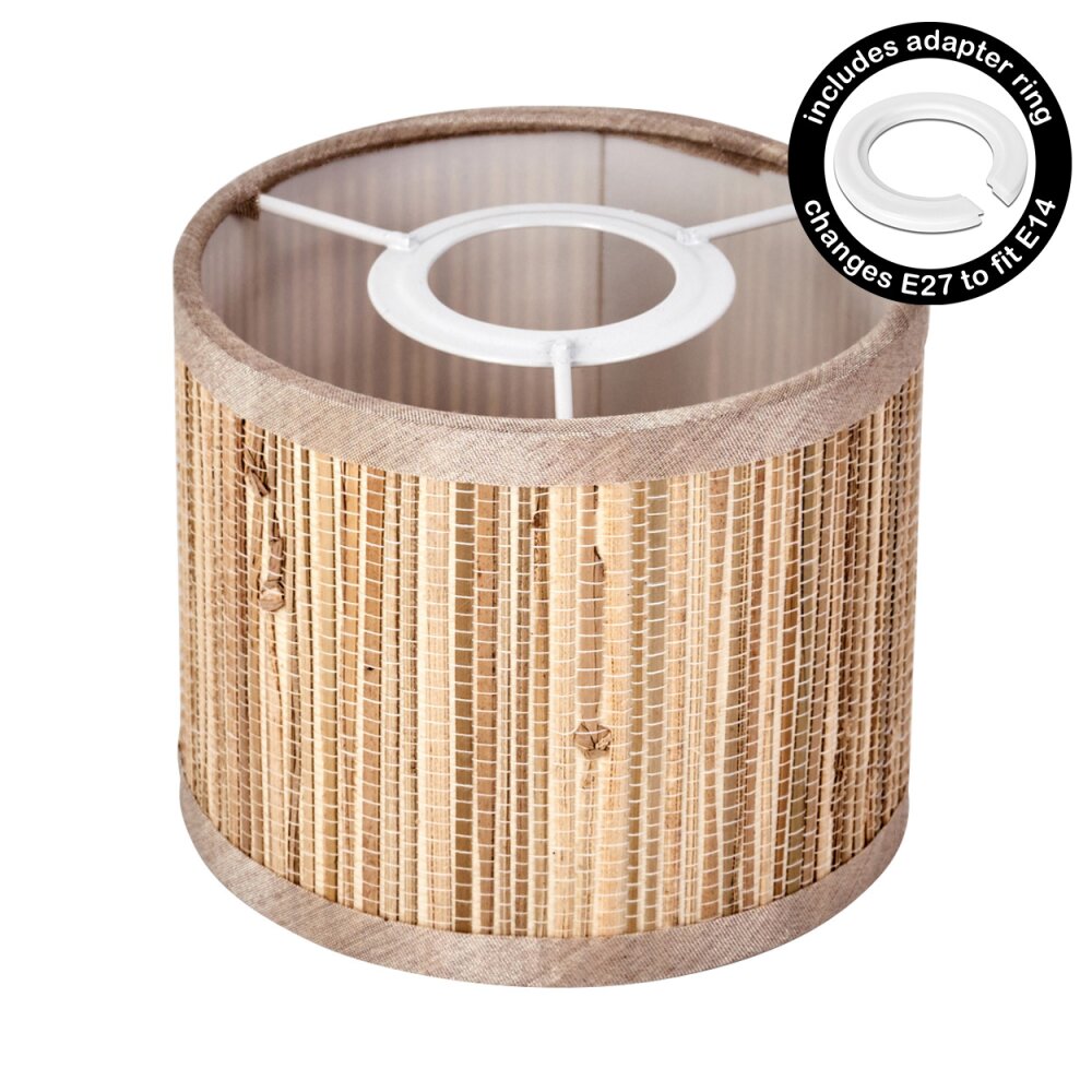 Bongal Lampenschirm 12 cm Naturfarben, Weiß main product photo