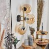 Gastor Wandleuchte Glas 15 cm Gold, Schwarz, 3-flammig