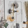 Gastor Wandleuchte Glas 15 cm Gold, Schwarz, 3-flammig