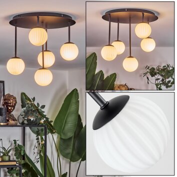 Chehalis Deckenleuchte Glas 10 cm Weiß, 5-flammig