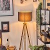 Soungou Stehleuchte 38 cm Holz dunkel, Schwarz, 1-flammig