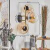 Gastor Wandleuchte Glas 15 cm Gold, Schwarz, 3-flammig