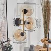 Koyoto Wandleuchte Glas 15 cm Gold, Schwarz, 3-flammig
