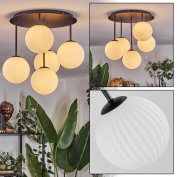 Chehalis Deckenleuchte Glas 15 cm Weiß, 5-flammig