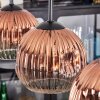Ripoll Hängeleuchte Glas 15 cm Klar, Kupferfarben, 4-flammig