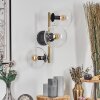 Gastor Wandleuchte Glas 15 cm Gold, Schwarz, 3-flammig