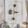 Gastor Wandleuchte Glas 15 cm Gold, Schwarz, 3-flammig