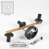 Gastor Wandleuchte Glas 15 cm Gold, Schwarz, 3-flammig