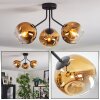 Ripoll Deckenleuchte Glas 15 cm Gold, Klar, 3-flammig