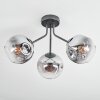 Ripoll Deckenleuchte Glas 15 cm Chrom, Klar, Rauchfarben, 3-flammig