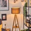 Soungou Stehleuchte 38 cm Holz dunkel, Schwarz, 1-flammig