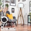 Soungou Stehleuchte 38 cm Holz dunkel, Schwarz, 1-flammig